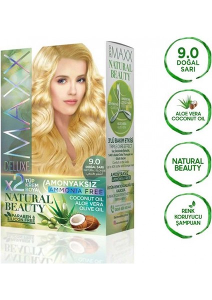 2 Paket Natural Beauty Amonyaksız Saç Boyası 9.0 Doğal Sarı modelleri