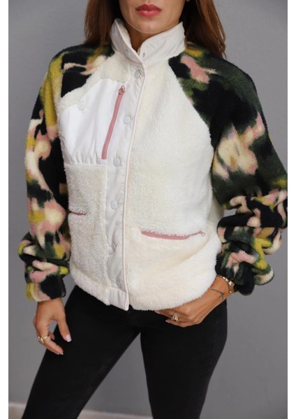 Ekru Cep Fermuar Detay Ceket fiyatları