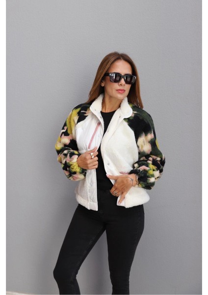 Ekru Cep Fermuar Detay Ceket modelleri