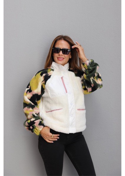 Ekru Cep Fermuar Detay Ceket indirimleri