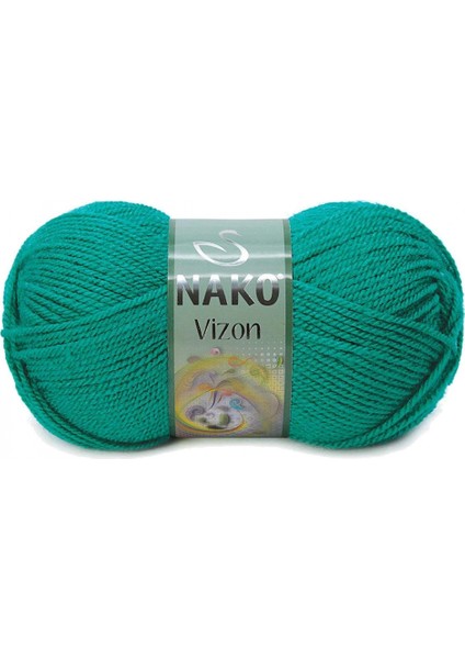 5 Adet Vizon Premium Akrilik El Örgü Ipi Yünü Renk NO:181 Ördek Başı Yeşil fiyatları