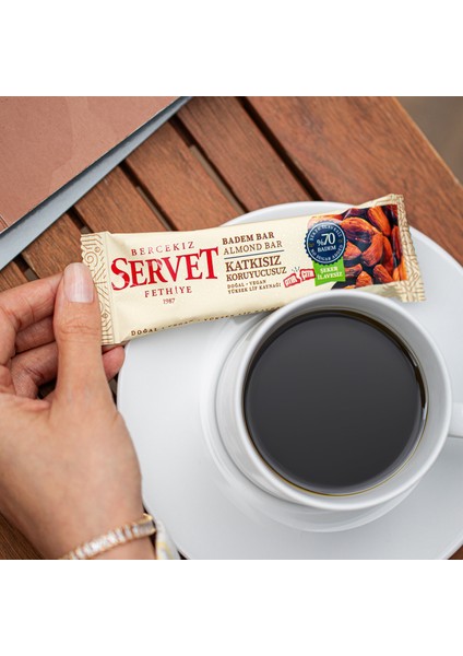 Servet Şeker İlavesiz Badem Krokan Bar 120 gr (6 x 20 gr)