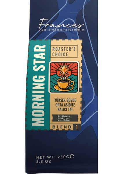 %100 Arabica Morning Star Espresso | Çekirdek Kahve | 3X250 gr modelleri