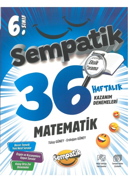 6.sınıf Matematik Sempatik 36 Haftalık Kazanım Denemeleri