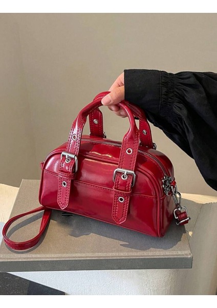 Lüks Silindir Günlük El ve Omuz Çantası