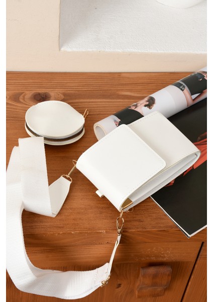 Lüks Çapraz Askılı Kolon Kemer Detaylı Mini Cüzdan Tasarımlı Çanta