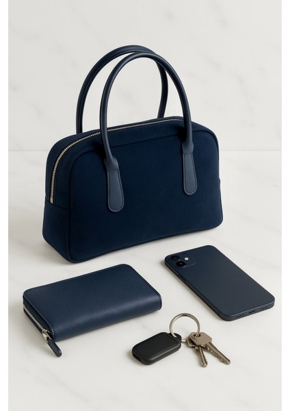 Lüks Süet Kadın El Çantası