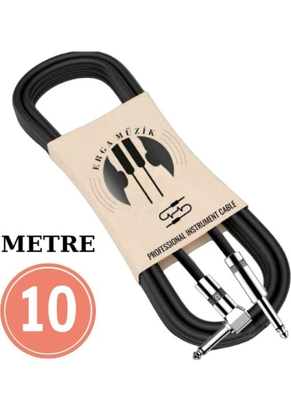 Gitar Jack Kablo Çelik Uç Düz/l 10M-32,8FT Elektro Akustik Bağlama Keman Amfi & Mixer Uyumlu Jak Kablo