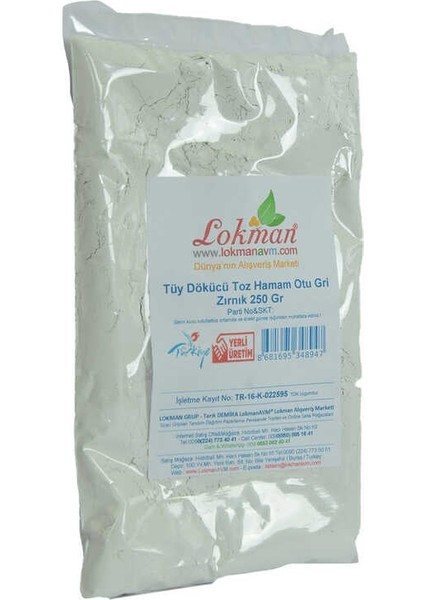 Tüy Dökücü Toz Hamam Otu Gri Zırnık Bay Bayan 250 gr Paket modelleri