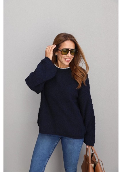 Lacivert Oversize Kazak