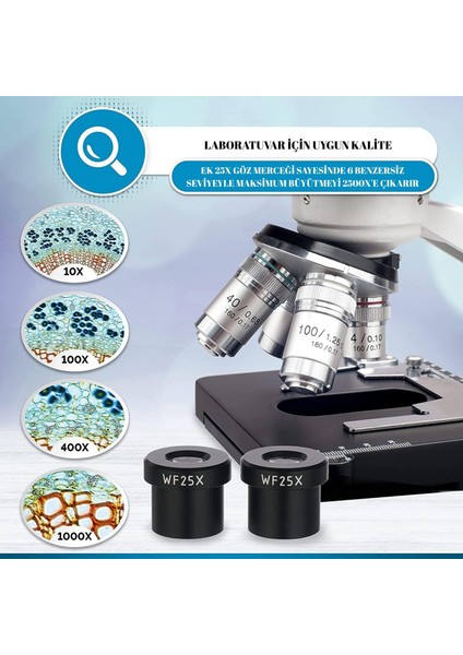 2500X Büyütmeli 5mp USB Kamera Destekli Binoküler Dijital Biyolojik Mikroskop – LED Işıklı, Laboratuvar Tipi fiyatları