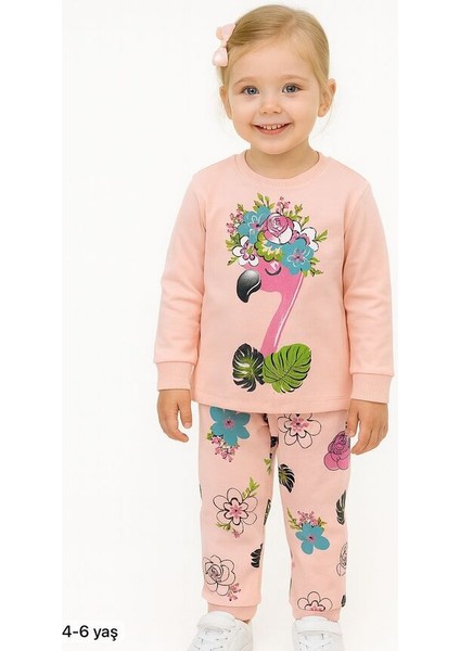 Ekru Flamingo 4-6 Yaş Çocuk Alt Üst Takım