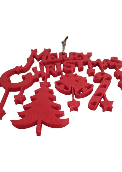 3D Pla Hammaddesiyle Yazılmış Kırmızı Merry Christmas Yazısı fiyatları