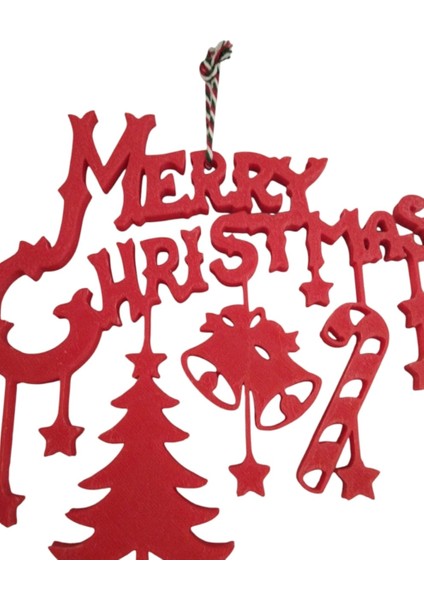 3D Pla Hammaddesiyle Yazılmış Kırmızı Merry Christmas Yazısı modelleri