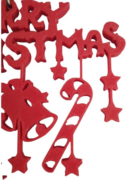 3D Pla Hammaddesiyle Yazılmış Kırmızı Merry Christmas Yazısı fırsatları