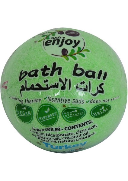 Okaliptuslu El Yapımı Banyo Küvet Topu Sabunu Yeşil 90-120 gr