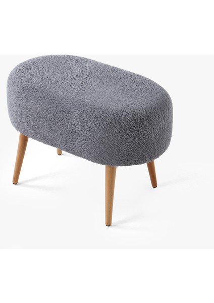 Teddy Bench ve Puff Seti Gri