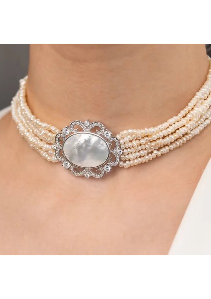 Barok Inci Choker Kolye