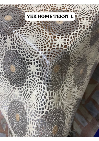 Hasır Lüx Çift Renk Pvc Kaplamalı Silinebilir Masa Örtüsü Su Geçirmez Şeffaf Muşamba Masa 137 cm