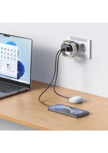 CH-3700 30W 2'si 1 Arada Kablosuz Apple Watch ve Seyahat Şarj Adaptörü fiyatları
