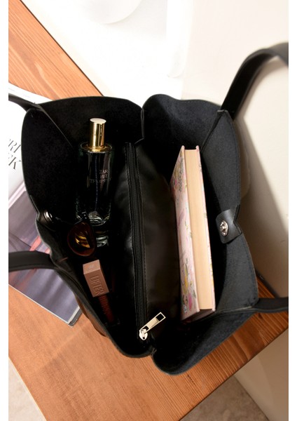 Kadın Şık Tasarımlı Omuz ve Kol Çantası + Yavru Çanta fırsatları