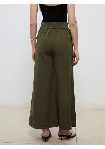 Yeni Sezon Beli Lastikli Geniş Paça Kadın Pantolon fırsatları
