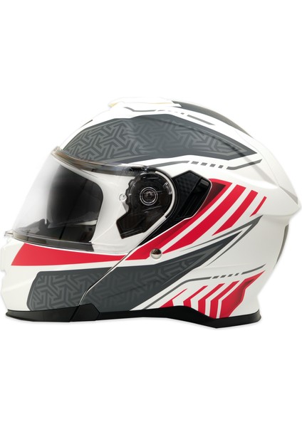 Gp My Helmet MKS002-WRG Güneş Vizörlü Şeffaf Çene Açılır Motosiklet Kaskı M fırsatları