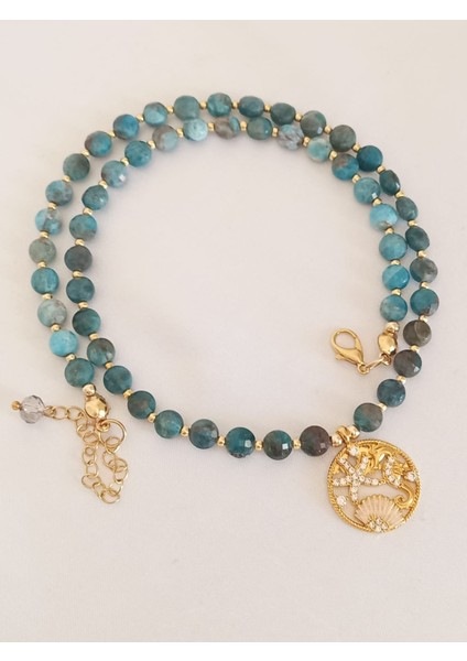 Özel Kesim Apatit Taşı Deniz Yıldızı Detay 43 Cm. Kolye fiyatları