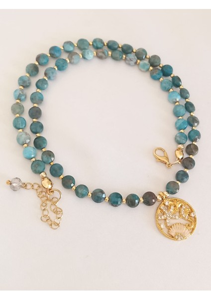 Özel Kesim Apatit Taşı Deniz Yıldızı Detay 43 Cm. Kolye fırsatları