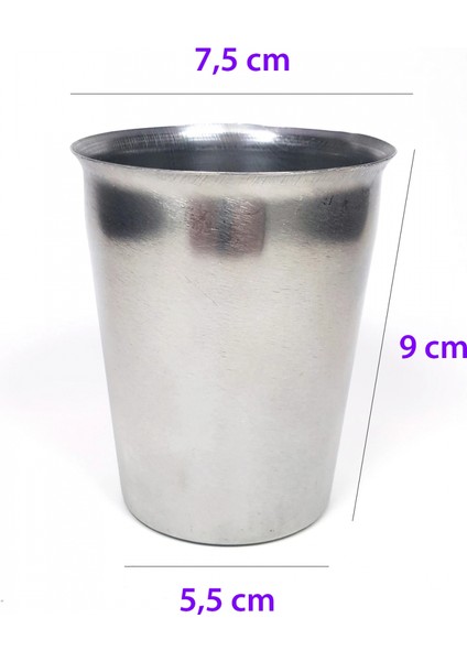 6 Adet Paslanmaz Çelik Krom Bardak 9 x 7,5 x 5,5cm fiyatları