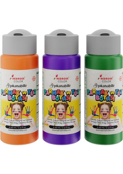 Rose Yeşil, Mor, Turuncu Parmak 3&apos;lü Set 3X60 ml