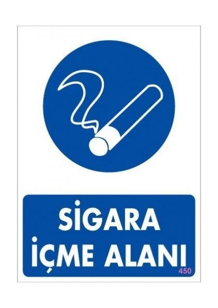 Sigara Içme Alanı Uyarı Levhassı 25X35 Kod: 450
