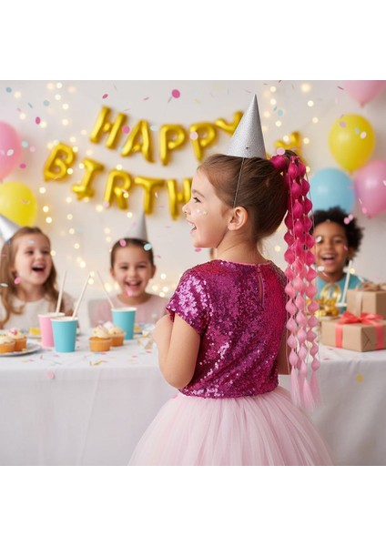 Bn Örgülü Simli Lastikli At Kuyruğu / ACM10