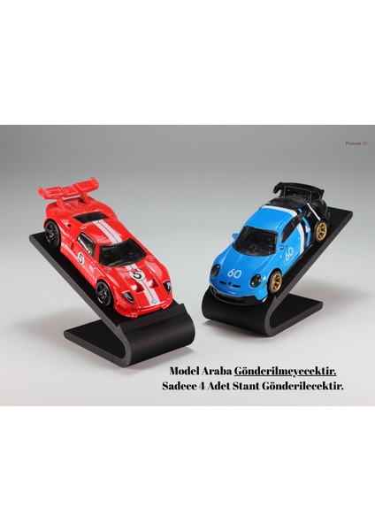 1:64 Ölçek Diorama Model Araç Sergileme Standı (4 Adet)