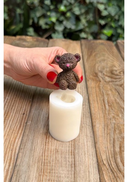 Tüylü Ayı Mini Silikon Mum Kalıbı