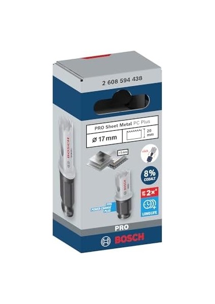 1 x Pro Sheet Metal Power Delik Testeresi (Paslanmaz Çelik Saclar, Çelik Saclar, Ø 17 Mm, Profesyonel Aksesuar Matkap/tornavida Için) modelleri