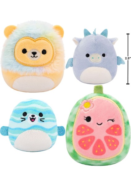 Micromallows Squishmallows Mini Yumuşak Peluş Oyuncak 6 Lı Figür Seti - 6 cm - Model - 2 modelleri