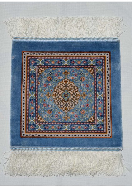 Geleneksel Desenli Ipek Minyatür Halı 40X40 cm (0.16 M²)