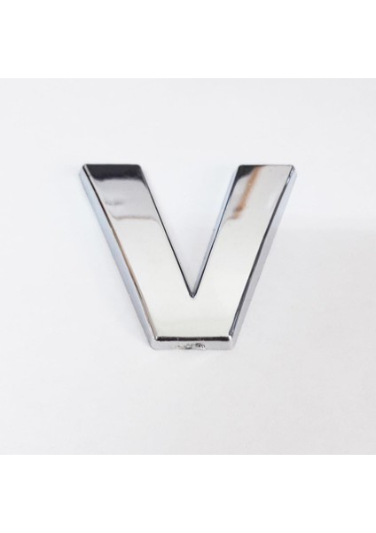 Cemax V Harfi 3,75 cm Krom Yapışkanlı