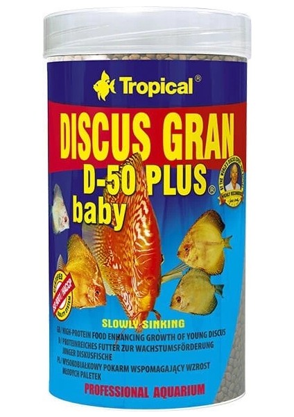 Tropical Discus Gran D-50 Plus Baby Yavru Discus Balıkları Için Renklendirici Granül Balık YEMI 100 ml