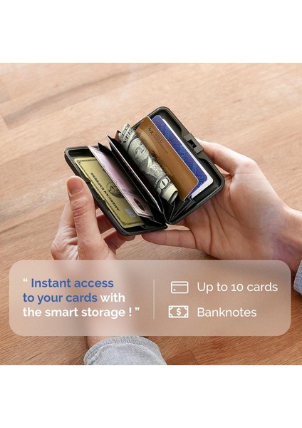 Alüminyum Kartlık - Çok Gözlü Kartvizitlik - Kapaklı Kredi Kartlık - Kapaklı Kartlık Cüzdan - Kapaklı Kart Düzenleyici - Kart Koruyucu