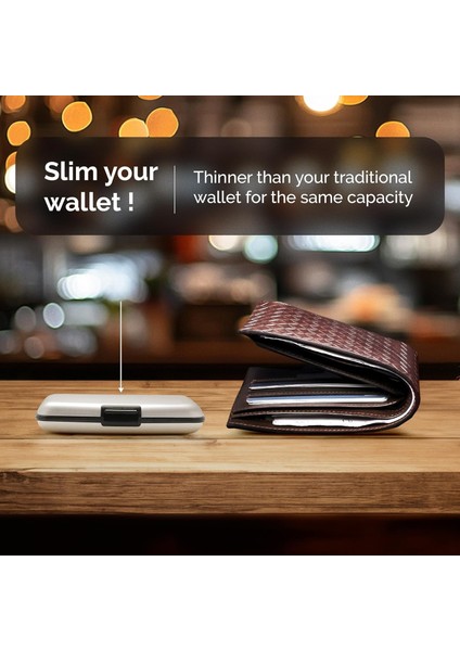 Alüminyum Kartlık - Çok Gözlü Kartvizitlik - Kapaklı Kredi Kartlık - Kapaklı Kartlık Cüzdan - Kapaklı Kart Düzenleyici - Kart Koruyucu