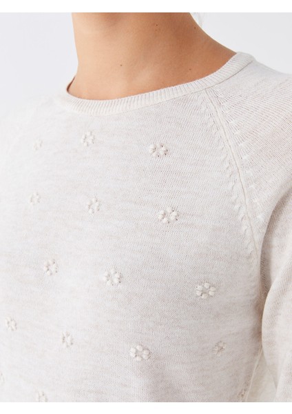 Yeni Sezon Bisiklet Yaka Kendinden Desenli Kadın Triko Kazak fırsatları