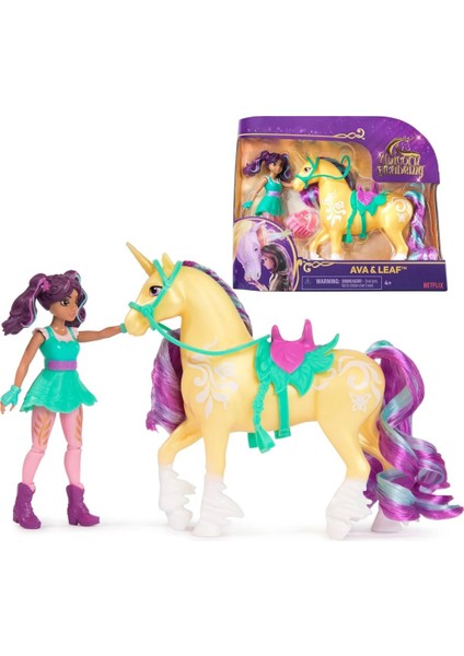 Unicorn Academy Ava ve Tek Boynuzlu At Leaf Seti 12 cm
