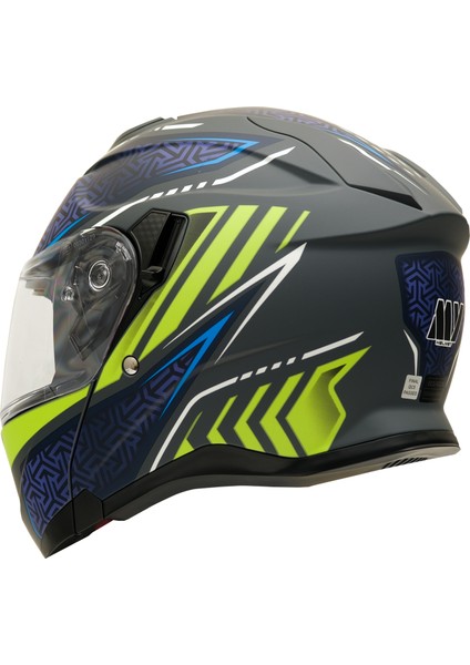 Gp My Helmet MKS002-RGBY Güneş Vizörlü Şeffaf Çene Açılır Motosiklet Kaskı M indirimleri