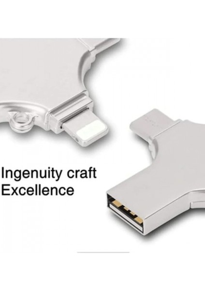 Otg 4in1 Cep Telefonu Çok Fonksiyonlu USB Flash Bellek 128 GB Type-C, Micro Sd ve Kart Okuyucu fiyatları
