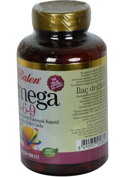 Omega 3-6-9 1585 Mg x 60 Yumuşak Kapsül Epa-18 Dha-12 fiyatları