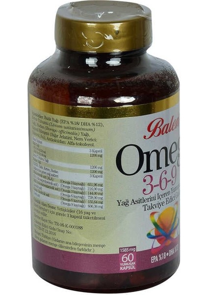 Omega 3-6-9 1585 Mg x 60 Yumuşak Kapsül Epa-18 Dha-12 modelleri