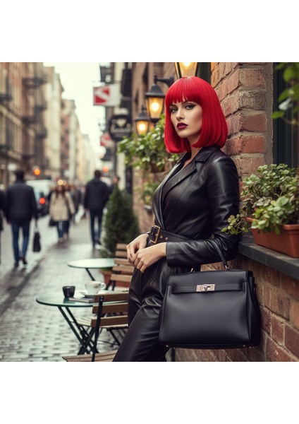 Kırmızı Gerçek Küt Peruk