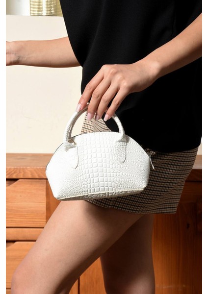 Lüks Mini Iguana Deri Baskılı El ve Omuz Çantası modelleri